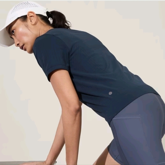 ATHLETA In Motion Seamless Tee blue sz Xl - Picture 1 of 7